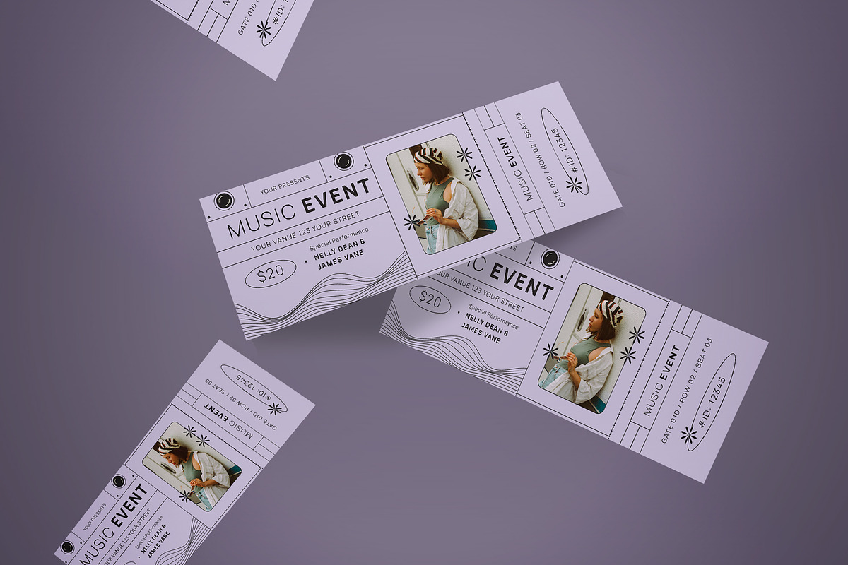 Ticket Event Music, a Card Template by graphicook (Photo 3 of 3)