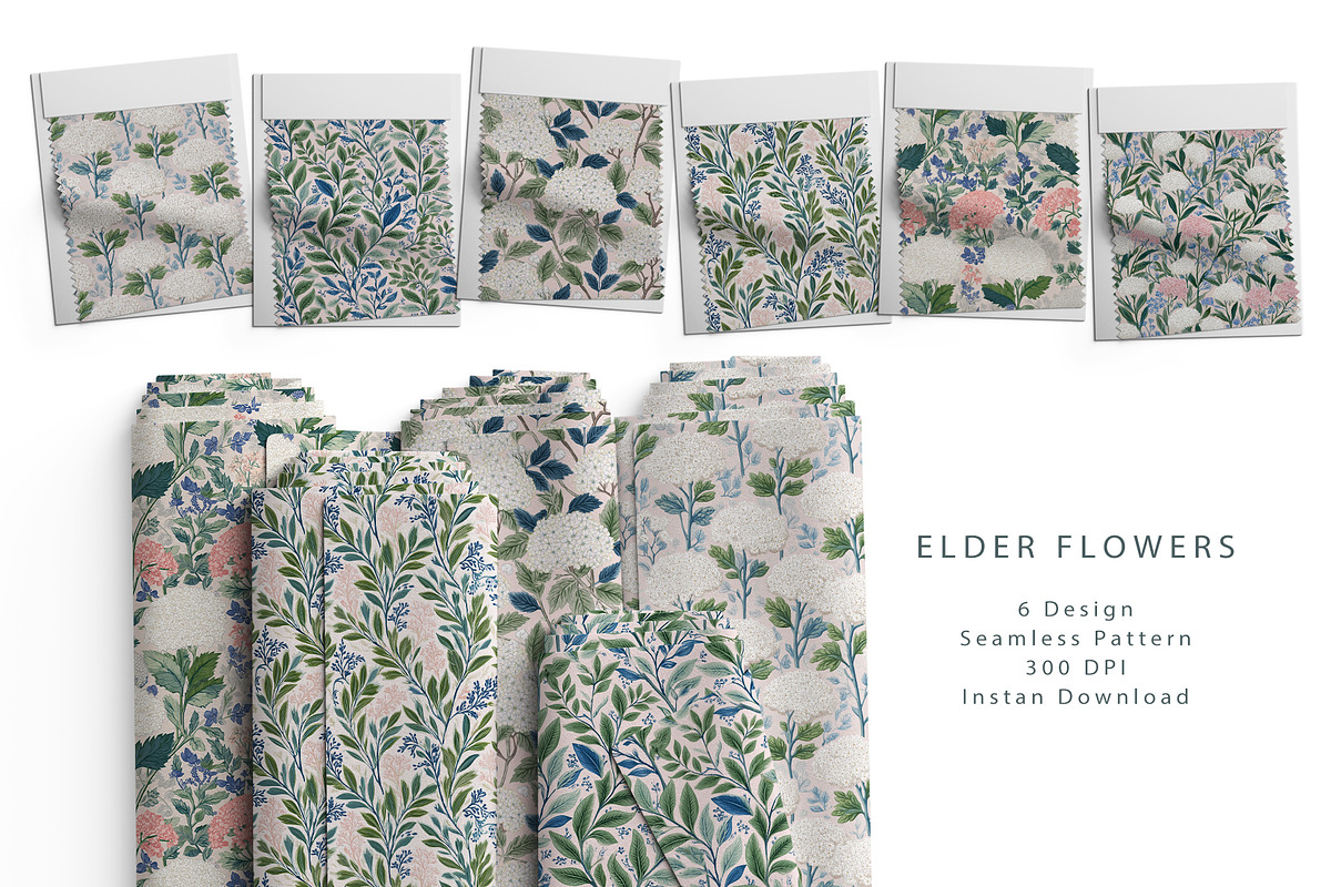 6 Seamless Pattern: Elder Flowers, a Pattern Graphic by StudioCitra (Photo 1 of 10)