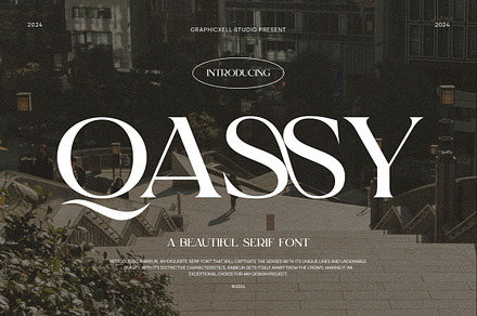 Qassy Elegant Serif Font Typeface, a Serif Font by Graphicxell