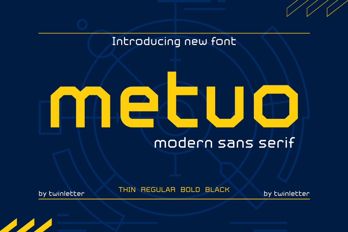 Metuo, a Sans Serif Font by twinstd (Photo 1 of 13)