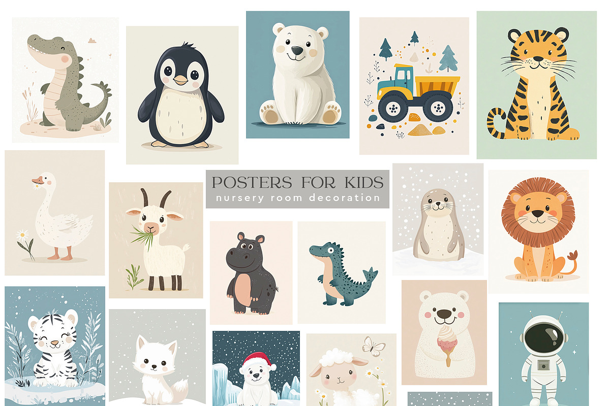 Cute Posters For Kids. Nursery Room., a Graphic by Designwork (Photo 7 of 9)