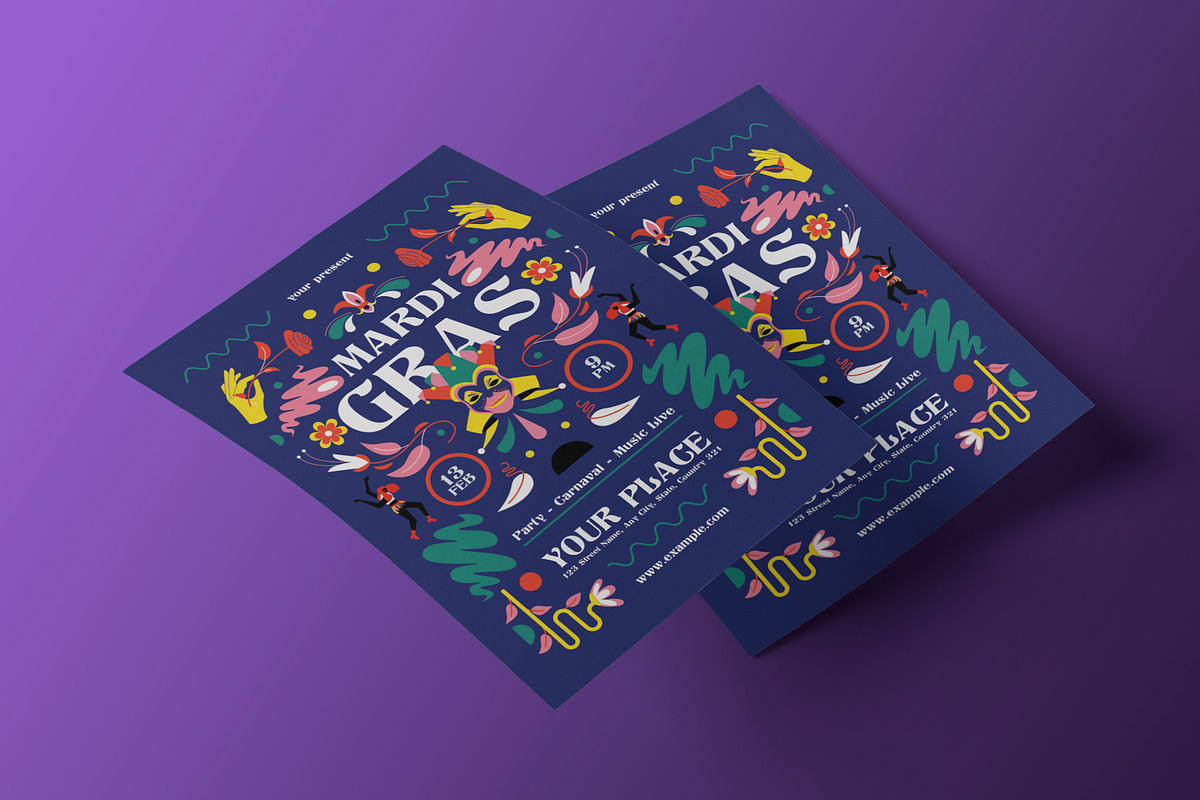 Mardi Gras Flyer, a Flyer Template by Neermana (Photo 3 of 4)