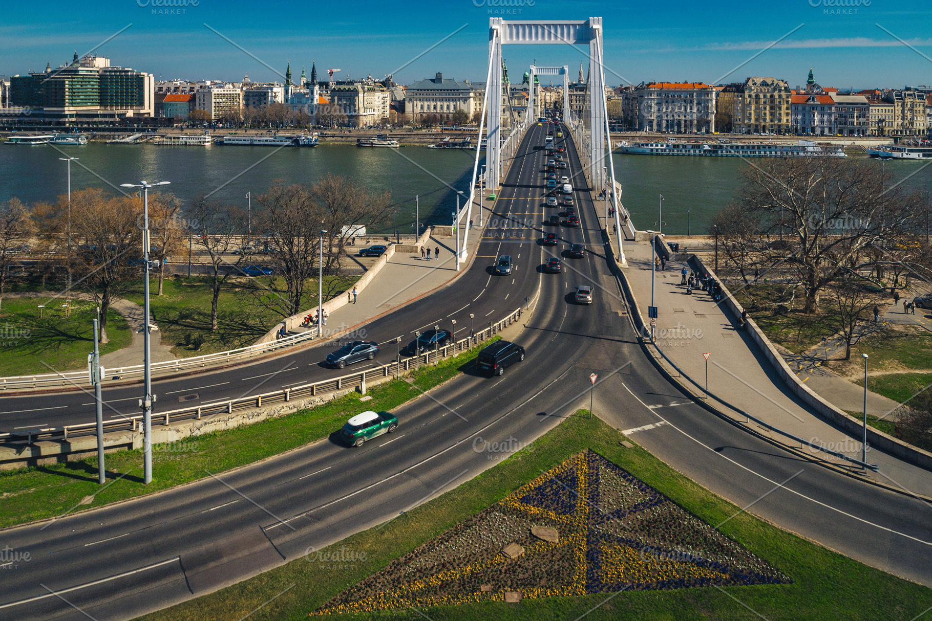 Elizabeth bridge and Danube river, an Architecture Photo by Alpine Dreams