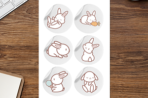 Procreate Stamps - Cute Bunnies