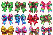 Watercolor Christmas Bow Clipart, a Decorative Illustration by BusyDaydesign (Thumbnail 3 of 9)