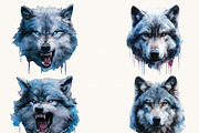 Watercolor Wolf Head Clipart Bundle, an Animal Illustration by BusyDaydesign (Thumbnail 4 of 9)