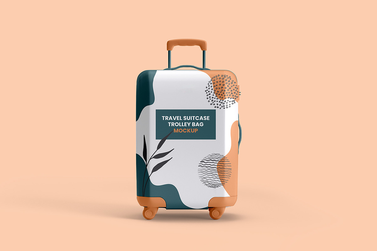 Travel Suitcase Trolley Bag Mockups, a Packaging Mockup by Illusiongraphic (Photo 6 of 15)