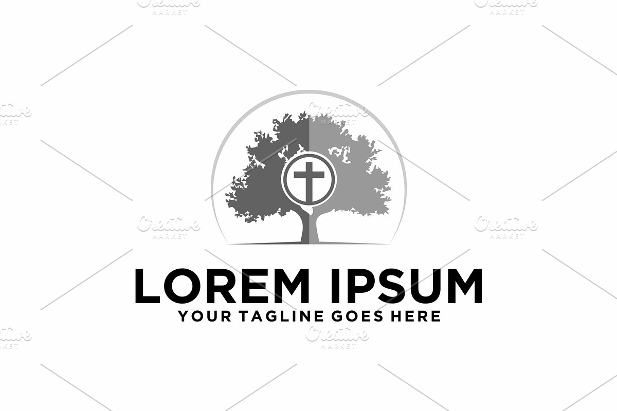 Banyan tree cross symbol logo, a Branding & Logo Template by REDVY CREATIVE (Photo 2 of 2)