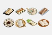Dumpling 3D Icon Set, a Food & Drink 3D Model by Eklip Studio (Thumbnail 2 of 3)