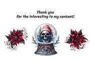 Watercolor Goth Christmas Clipart, a Seasonal Illustration by InkyQueenArt (Thumbnail 8 of 8)