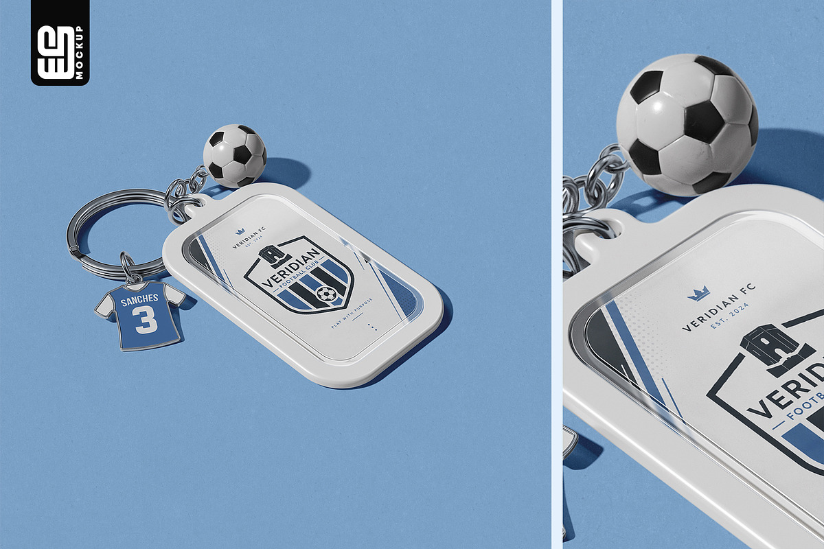 Football Keychain with Charms Mockup, an Advertising Mockup by SD Mockup (Photo 3 of 5)