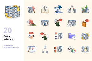 Data Science 3D Icons Set Bundle, an Object Graphic by Aimagenarium@gmail.com