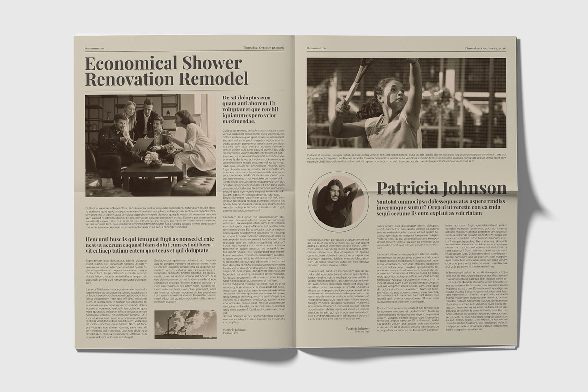 Vintage old Style Newspaper, a Magazine Template by MightyDesign (Photo 3 of 8)