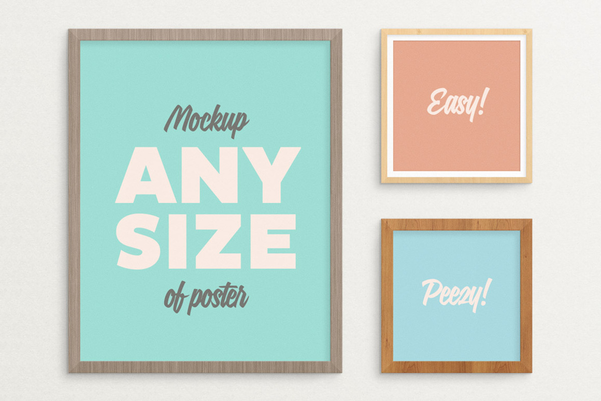 Poster Frame Mockup – fits ALL sizes, a Print Template by w/studio (Photo 1 of 5)