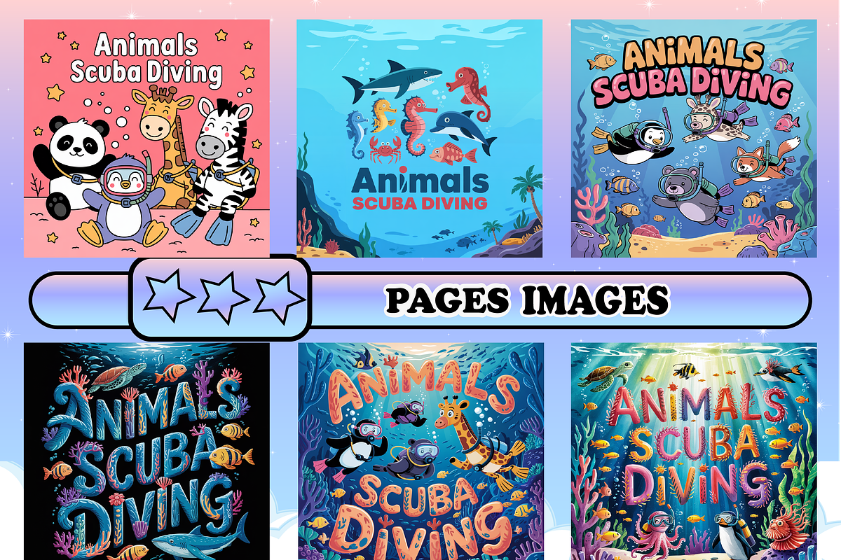 Animals Scuba Diving Coloring Book, an Animal Illustration by Design Zone (Photo 2 of 5)