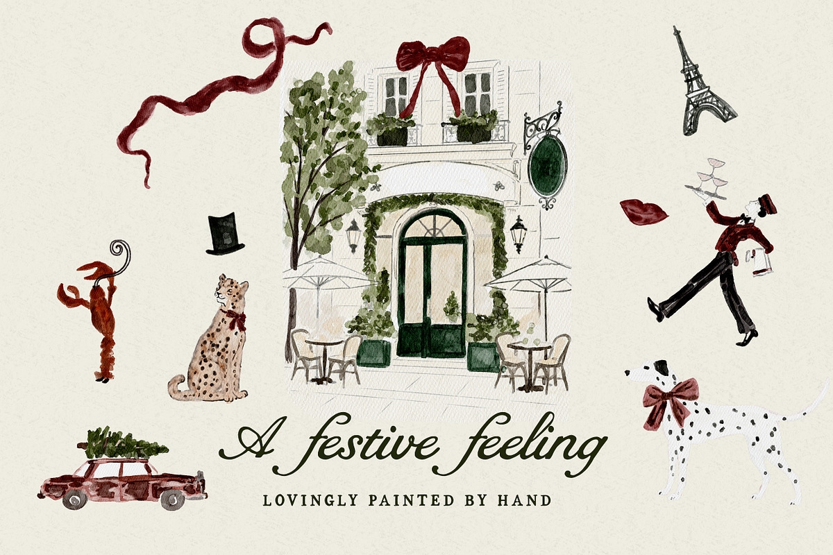 Hand Drawn Christmas Watercolor Set, an Object Graphic by Laras Wonderland (Photo 3 of 12)