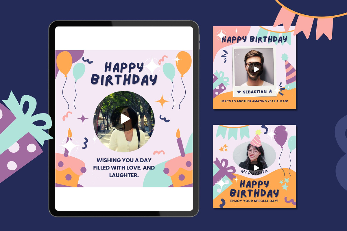 5 Birthday Animated Templates, a Templates & Theme by TemplateCastleStore (Photo 5 of 18)