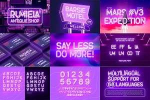 Modern Neon Font Bundle