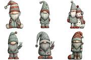 Quirky Whimsical Santas Clipart, an Illustration by CraftArtStudio (Thumbnail 5 of 6)