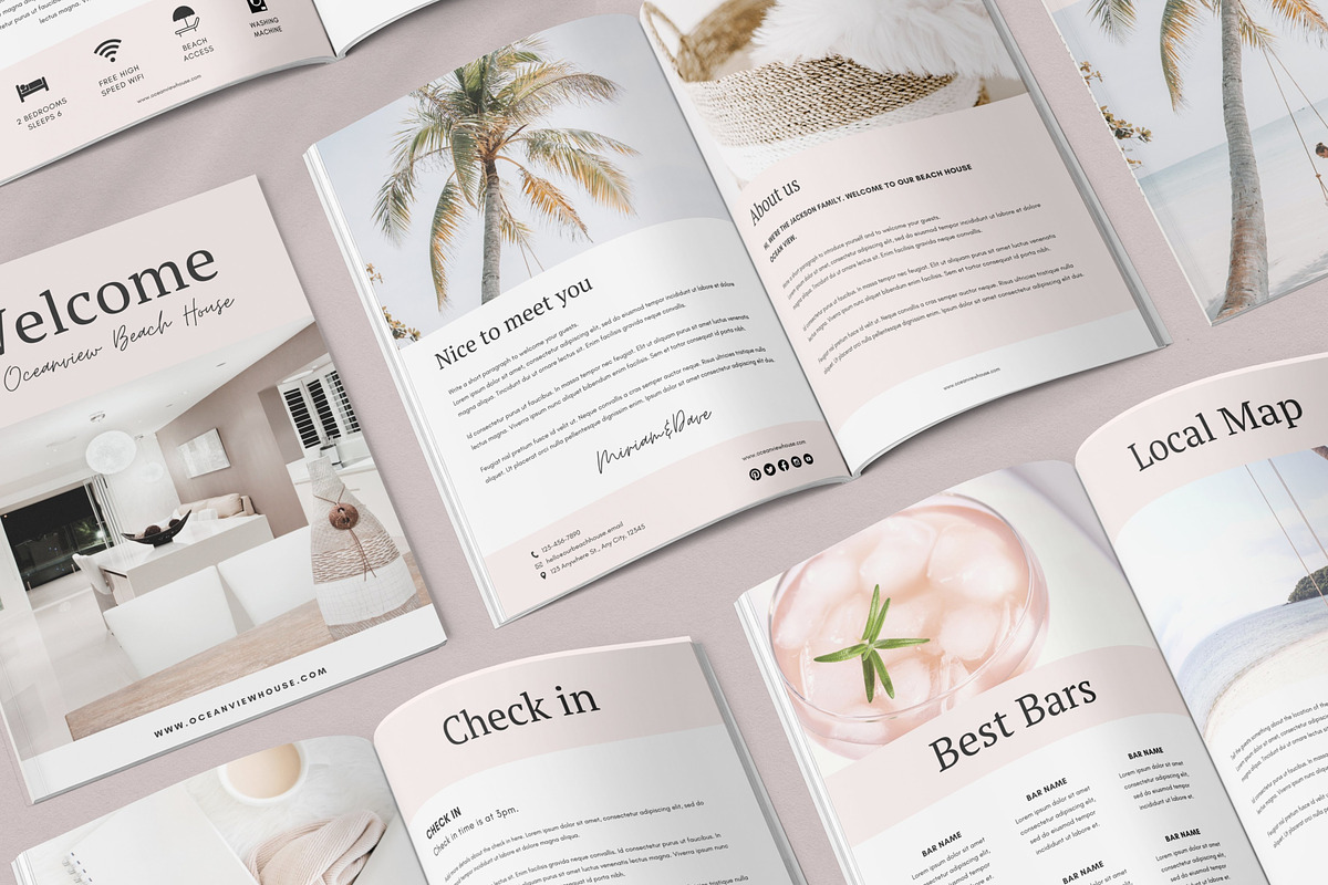 Airbnb Welcome Book Template Canva, a Brochure Template by DeeBeeDesign (Photo 6 of 10)