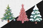 Cute Doodle Christmas Tree Clipart, an Illustration by Creative Art (Thumbnail 5 of 9)