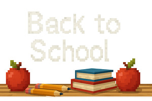 Back to school illustration with app, an Illustration by Dvoevnore photos