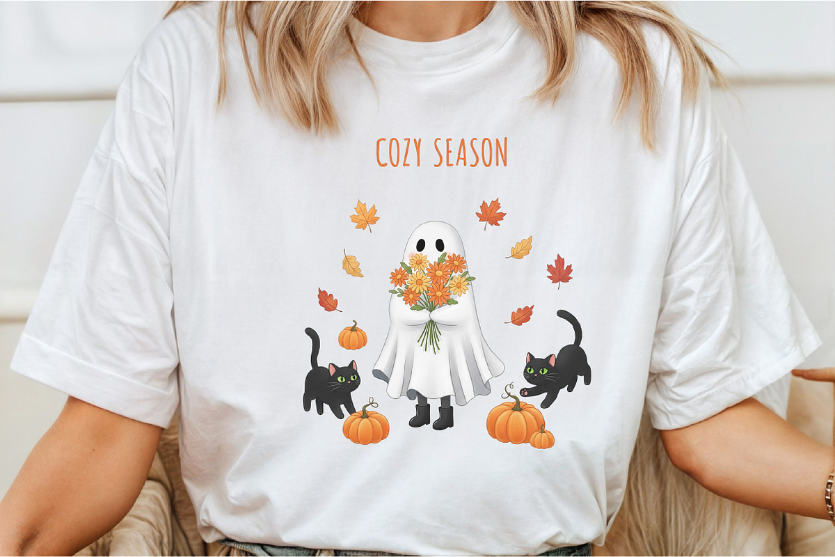 Cozy Season Png,Ghost Cat Png, an Illustration by DreamCafeArt (Photo 2 of 7)