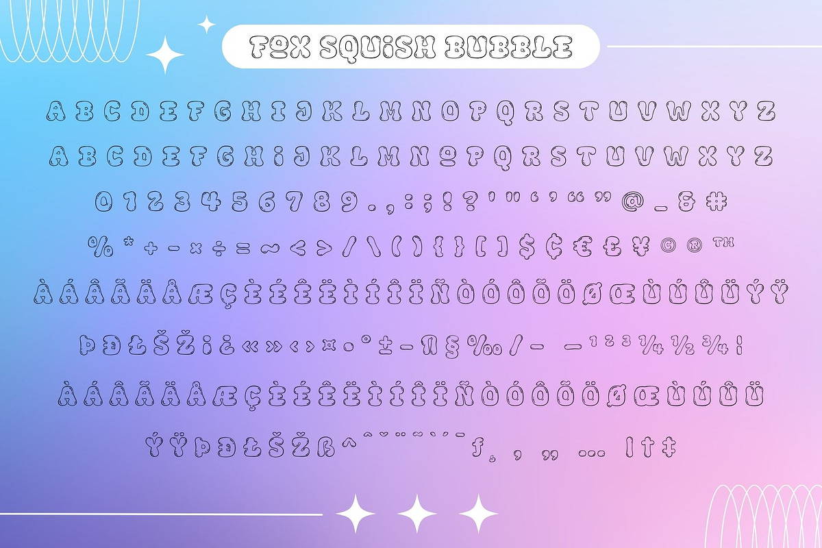 Fox Squish: 4 Font Styles, a Symbol Font by Fox7 By Rattana (Photo 11 of 14)