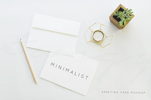 Stock Photo | Greeting Card Mockup, a Print Template by JanaBishopCollection