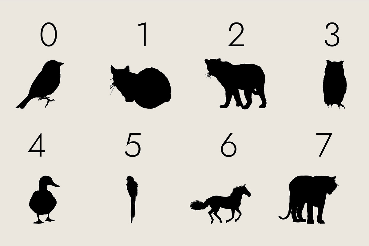 Animals Silhouette Dingbats Font, a Symbol Font by Minimalartstudio (Photo 7 of 8)