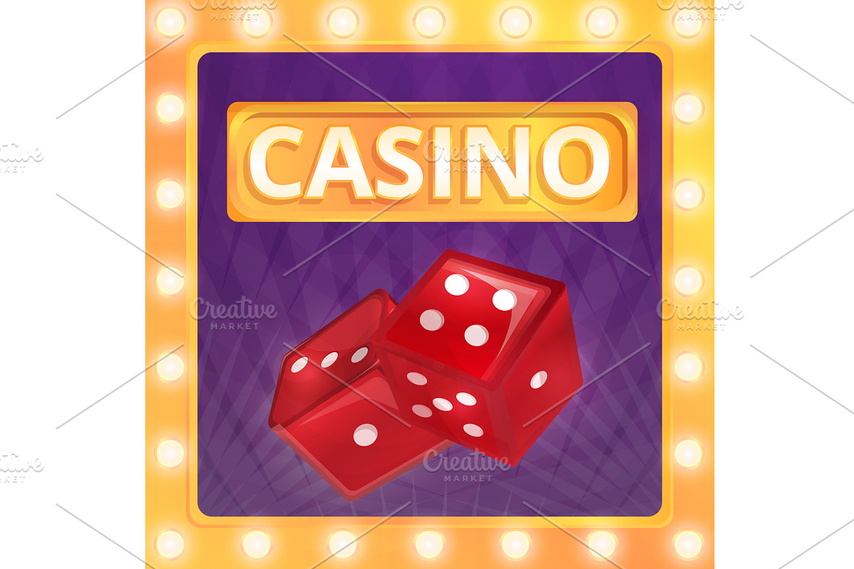 Dice concept background, cartoon, an Illustration by Ylivdesign
