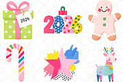 Pop Art Christmas 2026 Clipart, an Illustration by Black Bird Studio (Thumbnail 2 of 6)