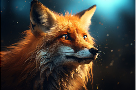 Vivid Fox closeup digital art, an Animal Photo by Ylivdesign