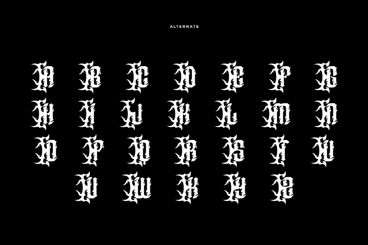 Gothic Bamliero - Blackletter Font, a Blackletter Font by Iqsiart Studio (Photo 8 of 10)