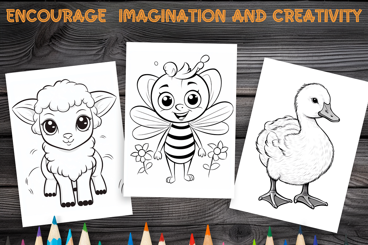 Farm Animals Coloring Pages for Kids, a Brochure Template by LA Design (Photo 7 of 10)