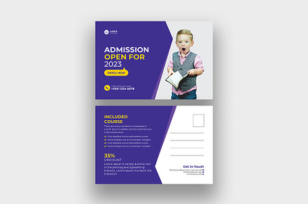 School admission postcard, a Card Template by Shahjahangdb1