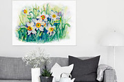 SALE! Watercolor daffodils flowers, a Decorative Illustration by MaryAmi (Thumbnail 3 of 3)