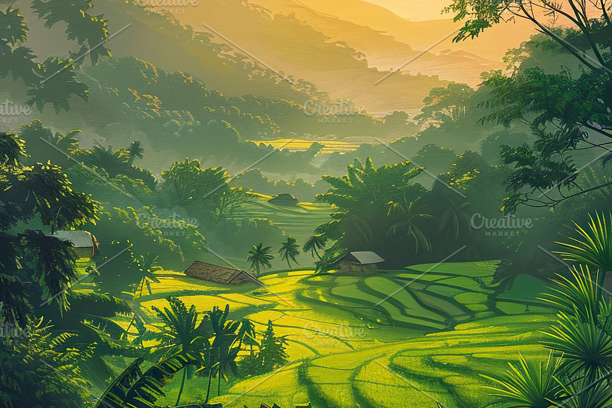 Golden Rice Field at Sunset, a Photo by LOGOCREATIVE (Photo 11 of 27)