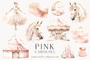 Pink Carousel, a Decorative Illustration by PeDe Designs (Thumbnail 4 of 7)