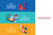 Online Shopping isometric banner set, a Technology Illustration by Anttoniu (Thumbnail 4 of 5)