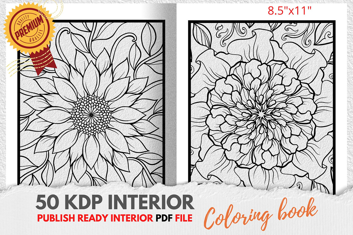 KDP Interiors, Flower Coloring Book, an Illustration by Jaboor Magics (Photo 1 of 5)