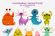 Charming Monsters Clipart & Patterns, an Illustration by LukaJreym (Thumbnail 10 of 11)