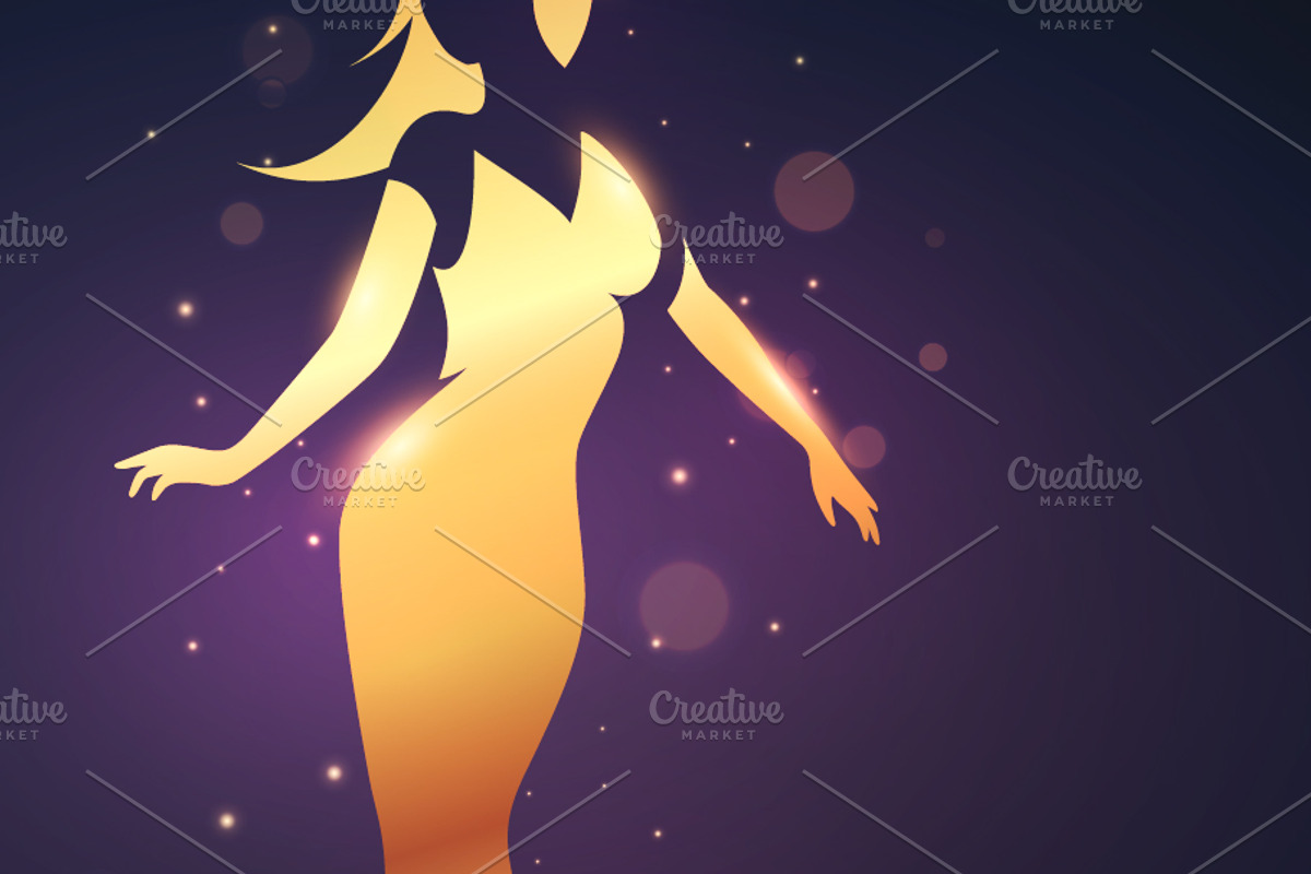 Gold Silhouette Of A Graceful Women, a Person Illustration by Black White Mouse Design (Photo 3 of 3)