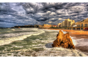 Grande plage a beach in biarritz france containing biarritz, beach, and ocean, an Architecture Photo by Leonid Andronov