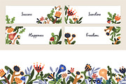 Floral cards, posters, banners set, a Decorative Illustration by Good Studio (Thumbnail 2 of 9)