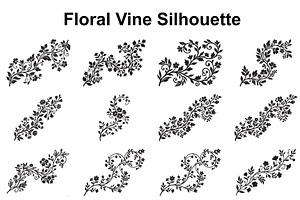 Elegant Floral Vine Silhouette