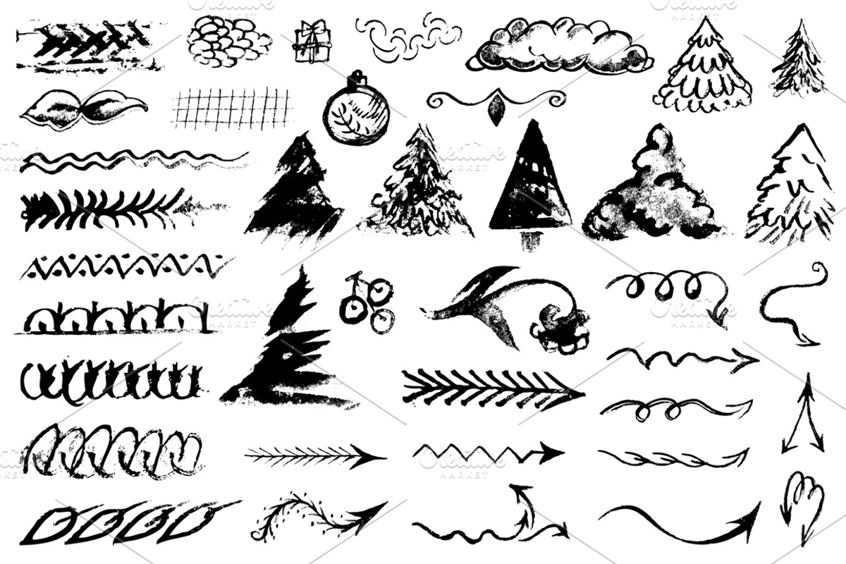 Winter collection vector brushes., a Brush Add-On by MariShop (Photo 5 of 6)