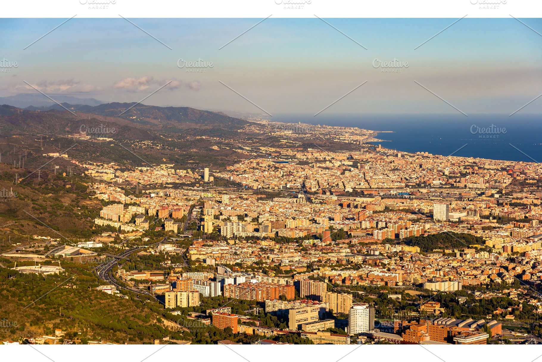 View of barcelona from the top of sagrat cor temple stock photo containing, an Architecture Photo by Leonid Andronov