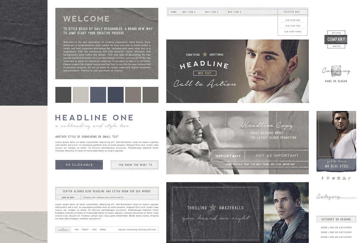 StyleBox Blog Graphics/Website Kit 2, a Templates & Theme by Creators Couture (Photo 2 of 4)