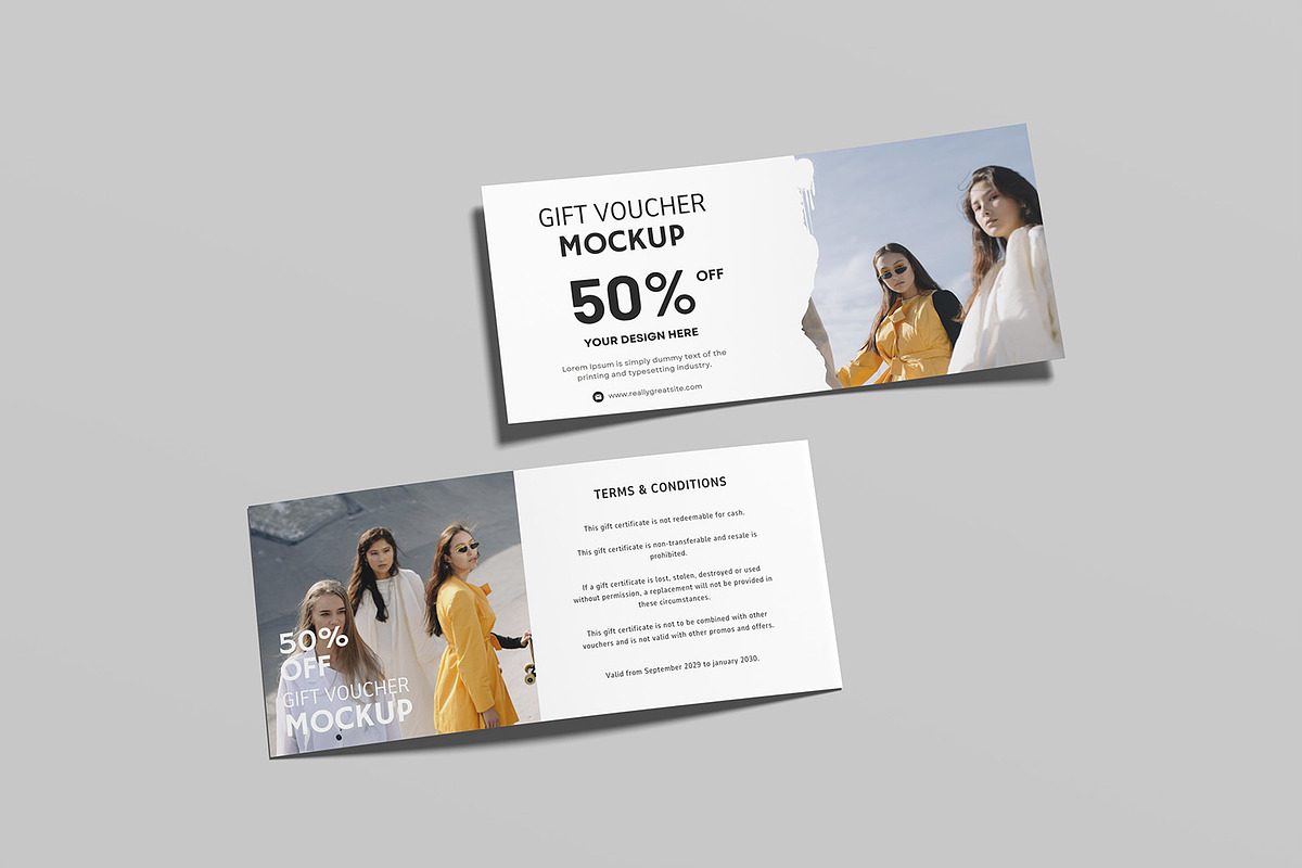 Gift Voucher Mockup, an Advertising Mockup by ZifaraDesign (Photo 10 of 11)